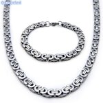 Rgler bijoux homme - chane de locomotive - acier inoxydable - bracelet collier - acier