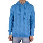 Bill tornade pull maille capuche uni bobby bleu homme