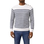 Bill tornade pull marinire col rond mariniere blanc homme
