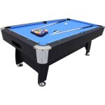 Billard amricain avec retour de boules automatique et accessoires - tapis bleu - 213 x 122 x 81 cm