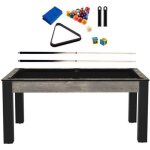 Billard convertible table 6 personnes texas + pack accessoires confort industriel et noir (tapis) Billard convertible table 6 personnes texas + pack accessoires confort industriel et noir (tapis)