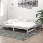 Bingo - top canap lit de repos 2 personnes - lit coulissant blanc bois de pin massif 2x(90x200) cm fr31923 ...