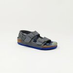 Birkenstock - birk milano kids - gris - boucle de serrage - semelle int�rieure imprim�e