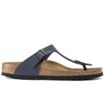 Sandales - birkenstock - gizeh birko - flor 143623 - couleur bleu - boucle de serrage - talon plat
