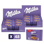 Biscuit petit djeuner - milka - cookies au chocolat - 2 prsentoirs de 24 sachets de milka sensations ...