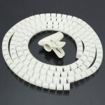 Blanc 2m Ø15mm gaine tube spirale range cache câble fil ruban organisateur Blanc 2m Ø15mm gaine tube spirale range cache câble fil ruban organisateur