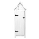 Blanc - abri de jardin en bois rangement ext�rieur outils cabane 3 �tag�res 4 crochets