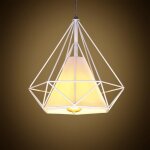 Blanc suspension luminaire en m�tal e27 douille plafonnier lustre forme diamant cage pour cuisine salon ...
