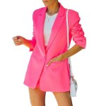 Blazer courte tunique classique femme veste daffaires lgante blazers manche 3 - 4 slim bureau blazer ...