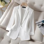 Blazer dt  paillettes pour femmes - blazer - bis - blanc et noir - cardigan fin
