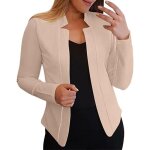 Blazer femme business slim fit veste de costume lgant manches longues femmes couleur unie courte un ...