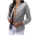 Blazer femme - chic et lgant - slim fit - veste formel bureau - manteau de soire - gris