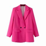 Blazer femme deux boutons manteau de printemps coupe basse  revers veste dcontracte  la mode rose ...