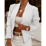Blazer femme manches longues imprimé fermeture Éclair bureau slim cardigan veste blazer ouvert rétro Blazer femme manches longues imprimé fermeture Éclair bureau slim cardigan veste blazer ouvert rétro