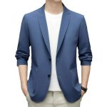 Blazer homme slim fit veste de costume printemps et automne casual veste elegant 2 boutons couleur unie ...