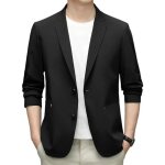 Blazer homme slim fit veste de costume printemps et automne casual veste elegant 2 boutons couleur unie ...