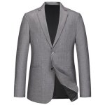 Blazer hommes uni - revers - en laine mélangée - fit grande vêtements masculin - xd371a - gris Blazer hommes uni - revers - en laine mélangée - fit grande vêtements masculin - xd371a - gris