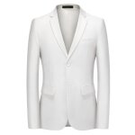 Blazer homme uni veste  fermeture croise blouson hommes costume xh304b blanc