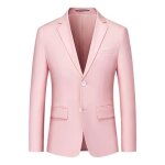 Blazer homme uni veste � fermeture crois�e blouson hommes costume xh304b rose