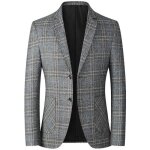 Blazer homme veste de costume carreaux regular fit casual veston elgant deux boutons pour mariage business ...