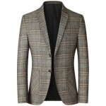Blazer homme veste de costume carreaux regular fit casual veston elgant deux boutons pour mariage business ...