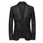 Blazer homme veste de costume slim fit mariage veste elegant col tailleur pour printemps et automne - ...