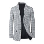 Blazer veste homme carreaux coupe ajust automne printemps casual - blanc - insfity - mp222558757