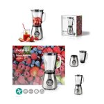 Bol mixeur blender - argent / noir - 800 w - 15 l - 2 vitesses - lames en acier inoxydable