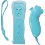 Bleu manette joystick + nunchuck compatible nintendo wii wii contr�leur