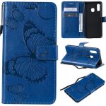 Bleu papillon housse �tui coque pour samsung galaxy a20e 5. 8 portefeuille pu cuir flip case cover