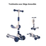 Bleu trottinette pliable pour enfant 2 - 8 ans willonin� patinette scooter roulante � led avec si�ge ...