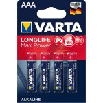 Blister de 4 piles longlife max power lr03 aaa 15v - varta - 4703110404