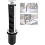 Prise de table - yikxiulf - bloc 4 prises escamotables - 4 prises + 2 usb - 3500 w - design moderne