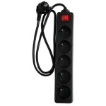 Bloc 5 prises 16a 2p + t + interrupteur - noir - zenitech Bloc 5 prises 16a 2p + t + interrupteur - noir - zenitech