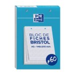 Fiches bristol - non spcifi - a5 - 60 fiches - 210g - perfores 2 trous
