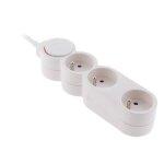 Bloc home 3 prises 16a 2p + t avec interrupteur et fiche extraplate - blanc - 15m - zenitech
