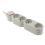 Bloc home 4 prises 16a 2p + t c�ble 3m - blanc - zenitech