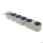 Bloc home 5 prises 16a 2p + t c�ble 3m - argent - zenitech