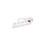 Bloc multiprise 4 prises 16a avec terre + interrupteur marche / arr�t lumineux c�ble 1m - blanc compact ...