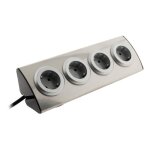 Multiprise de canap angle schuko 4x16a - gris - zenitech