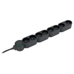 Bloc multiprise �coresponsable 8 prises 2p + t home green - noir - zenitech