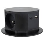 Bloc multiprise encastrable 3 prises 16a 2p + t et 2usb - noir - otio Bloc multiprise encastrable 3 prises 16a 2p + t et 2usb - noir - otio