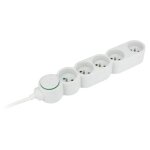 Bloc multiprise home green plastique recycl� 5 prises 2p + t - blanc - zenitech