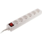 Bloc multiprise zenitech 6 prises 16a - 2p + t - avec interrupteur blanc
