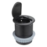 Bloc prise encastrable + clapet + port usb - c - noir - otio