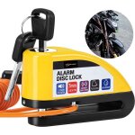 Bloque disque moto alarme 110db antivol moto alarm disc lock electrique avec 1. 5m cble rappel sac portable ...