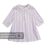 Blouse femme mode vintage stripe mi - manches longues col l�che - rose - manches longues - loose - col ...
