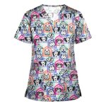 Blouse pour femme uniforme de travail  manches courtes femmes blanc