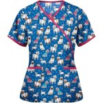 Blouse de infirmire travail  manches courtes femme tunique de travail avec poches imprim animal infirmire ...