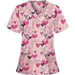 Blouse de infirmière travail à manches courtes femme tunique de travail avec poches imprimé animal infirmière ... Blouse de infirmière travail à manches courtes femme tunique de travail avec poches imprimé animal infirmière ...